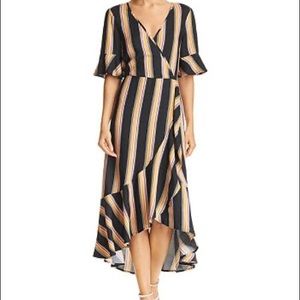 Victoria Herringbone Faux Wrap Midi Dress - Band of Gypsies